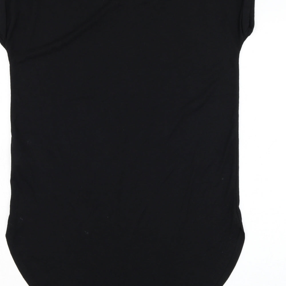 Primark Womens Black  Polyester Basic T-Shirt Size 6 Round Neck - Slogan