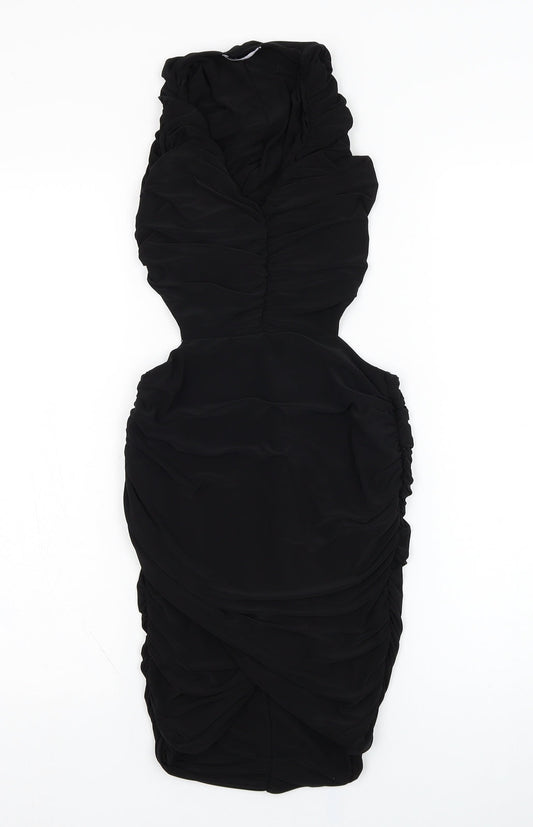Stylewise Womens Black  Polyester Pencil Dress  Size 8  V-Neck Pullover
