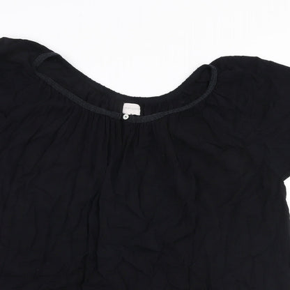 Peppercorn Womens Black  Polyester Basic Blouse Size XL Round Neck