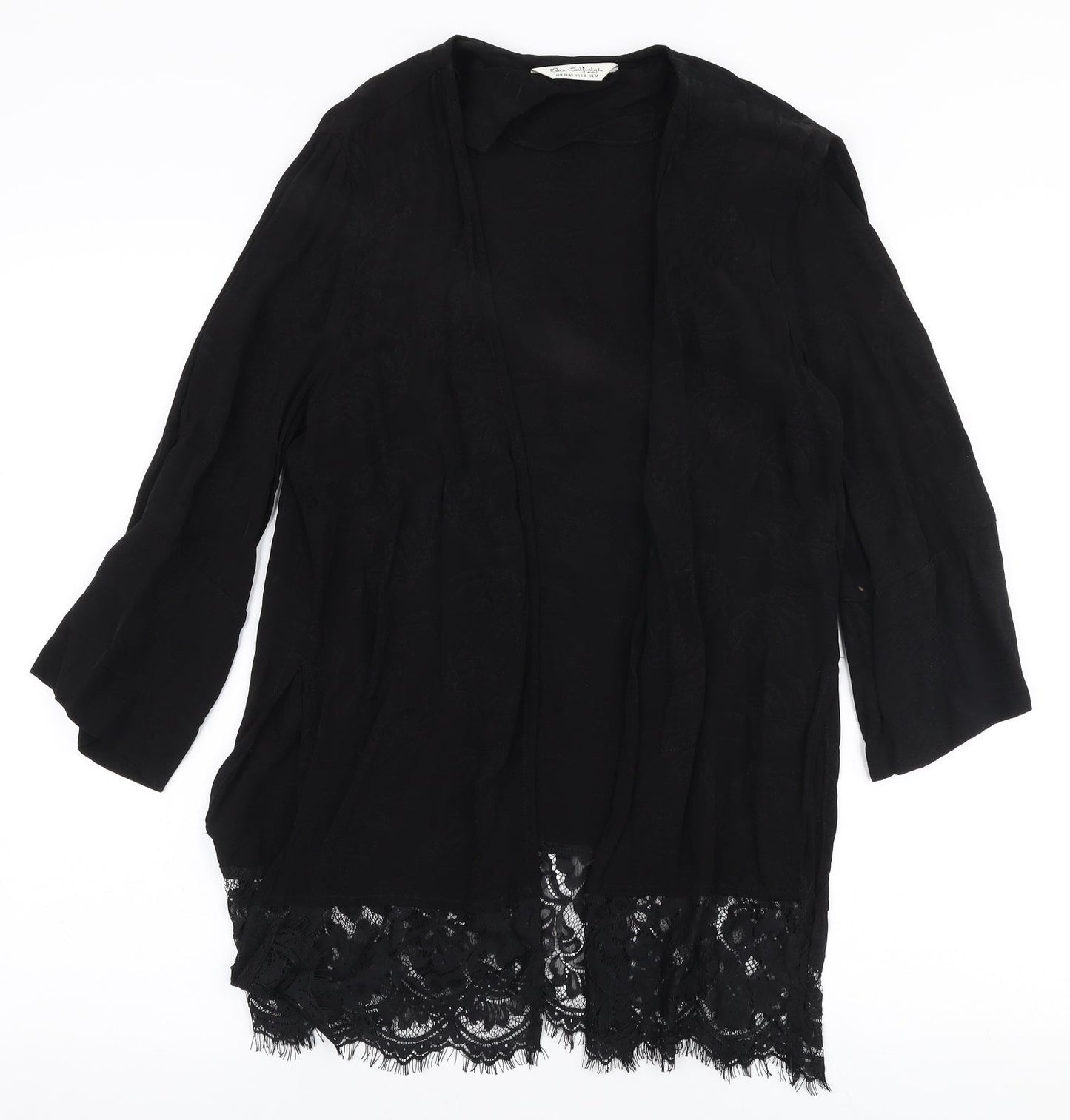 Miss Selfridge Womens Black V-Neck  Nylon Cardigan Jumper Size M