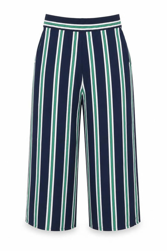 QED London Womens Multicoloured Striped Polyester Capri Trousers Size 10 L20 in Regular