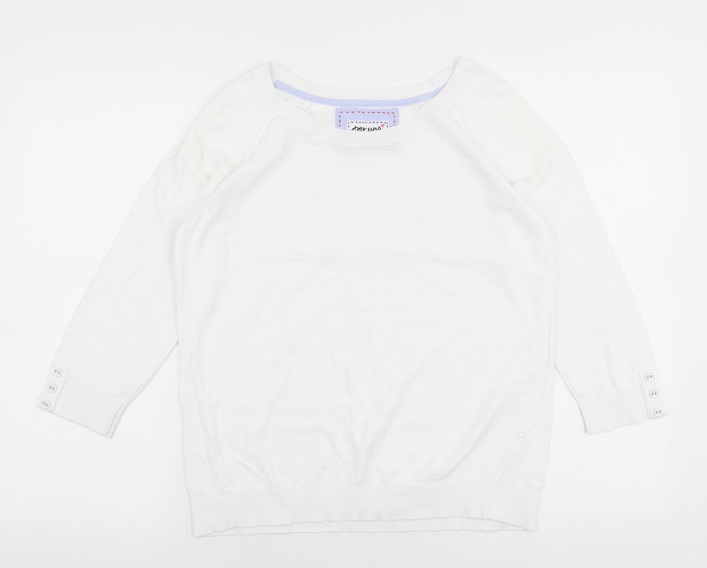 Marks and Spencer Womens White Round Neck  Polyester Pullover Jumper Size S