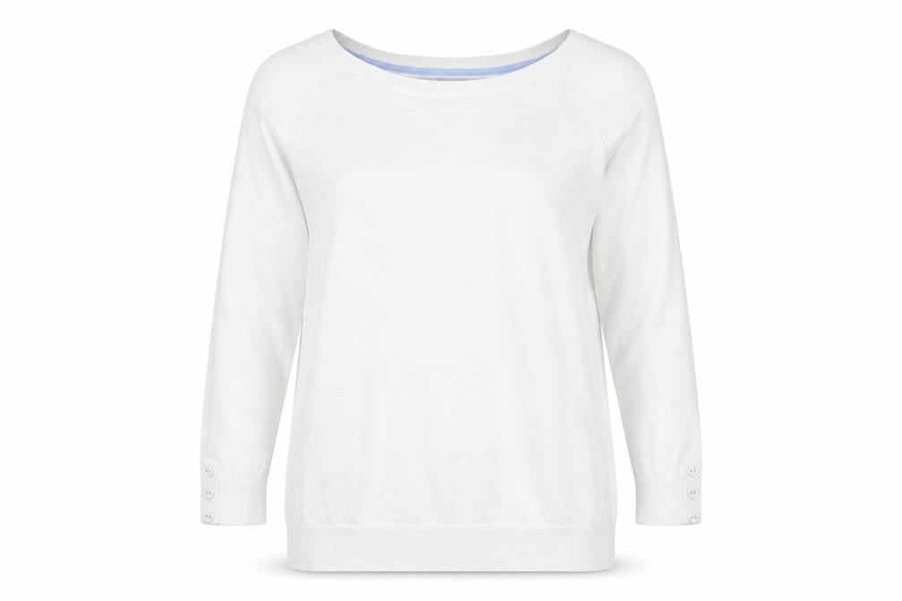 Marks & Spencer Womens White Round Neck  Polyester Pullover Jumper Size S