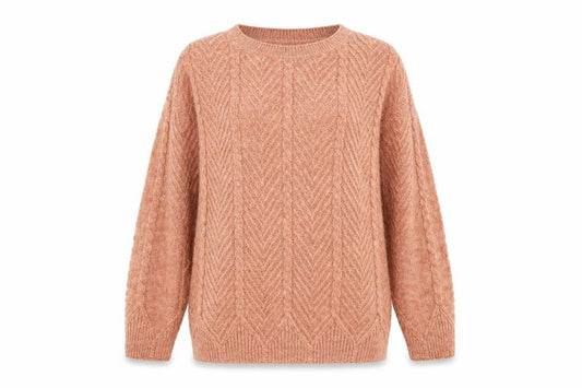George Womens Brown Round Neck  Acrylic Pullover Jumper Size S