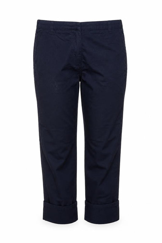 tesco Womens Blue  Cotton Cargo Trousers Size 6 L24 in Regular