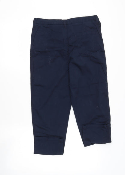 F&F Womens Blue  Cotton Cargo Trousers Size 6 L24 in Regular
