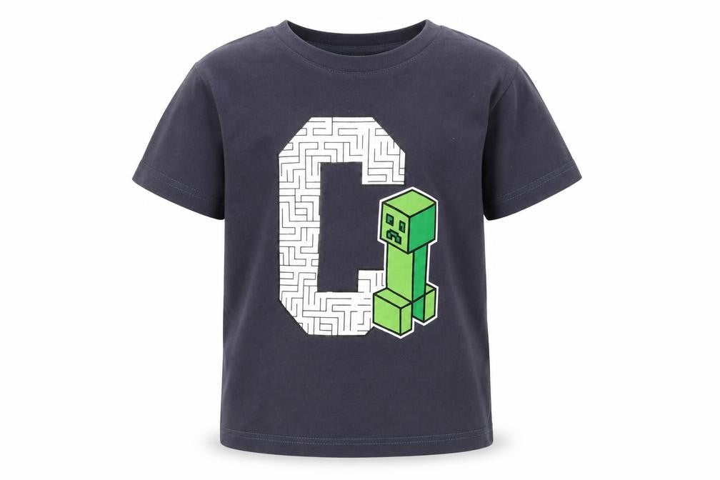 just tees Boys Blue  Polyester Basic T-Shirt Size 8 Years Round Neck  - g blocks
