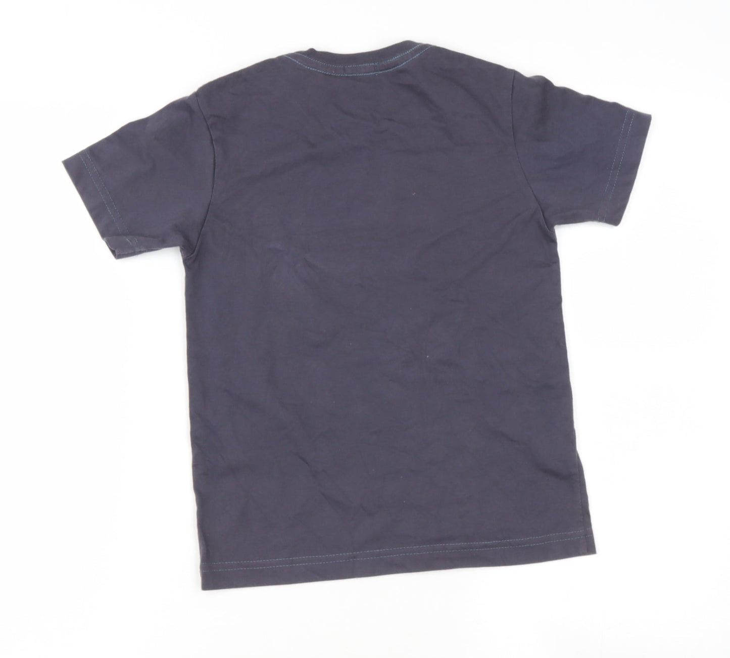 just tees Boys Blue  Polyester Basic T-Shirt Size 8 Years Round Neck  - g blocks