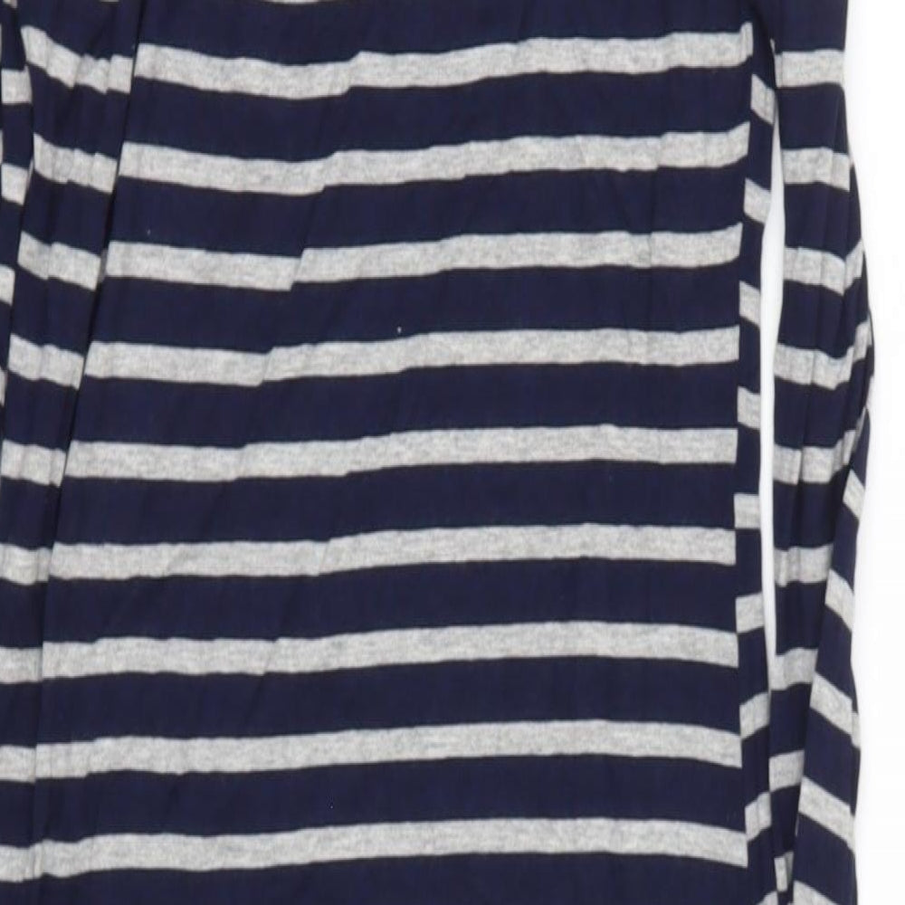 Topshop Womens Blue Striped Polyester Bodycon  Size 8  Round Neck