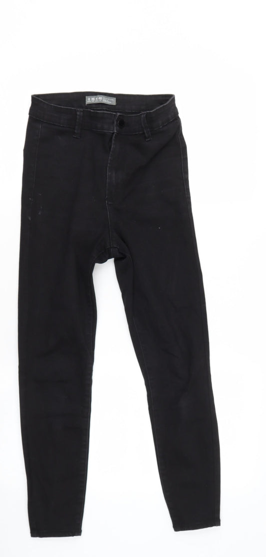Denim and Co Womens Black  Cotton Mom Jeans Size 8 L25 in Regular Button