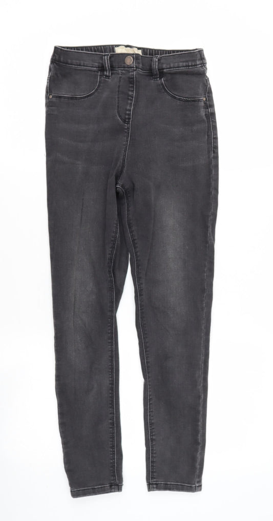 NEXT Girls Grey  Cotton Skinny Jeans Size 12 Years  Regular