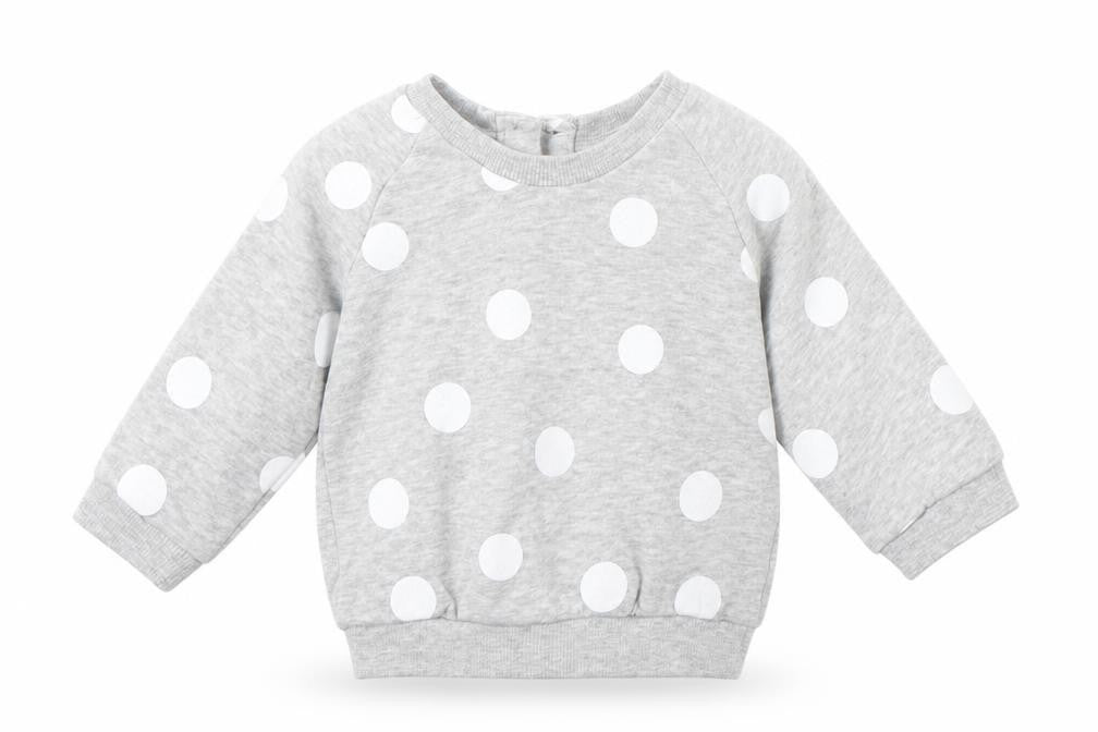Matalan Boys Grey Polka Dot Cotton Pullover Jumper Size 0-3 Months