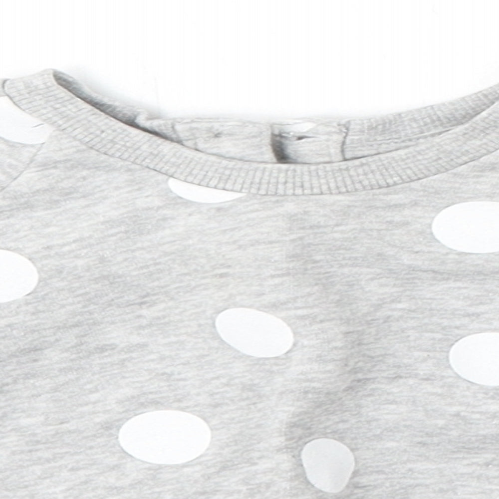 Matalan Boys Grey Polka Dot Cotton Pullover Jumper Size 0-3 Months