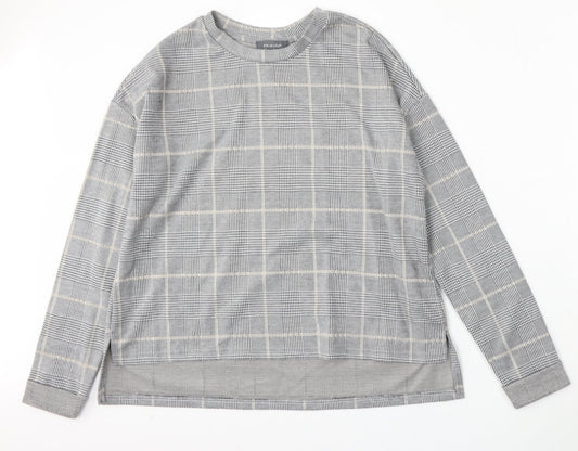 Primark Womens Multicoloured Plaid Polyester Pullover Sweatshirt Size 10