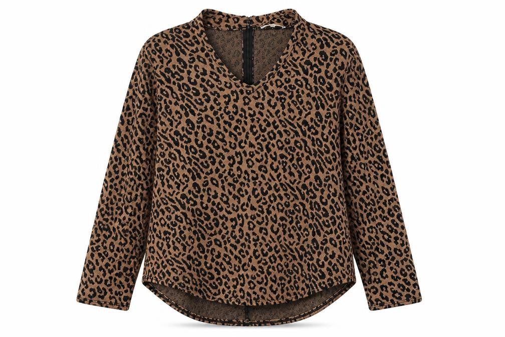 Gerard Womens Brown V-Neck Animal Print Polyester Pullover Jumper Size 12