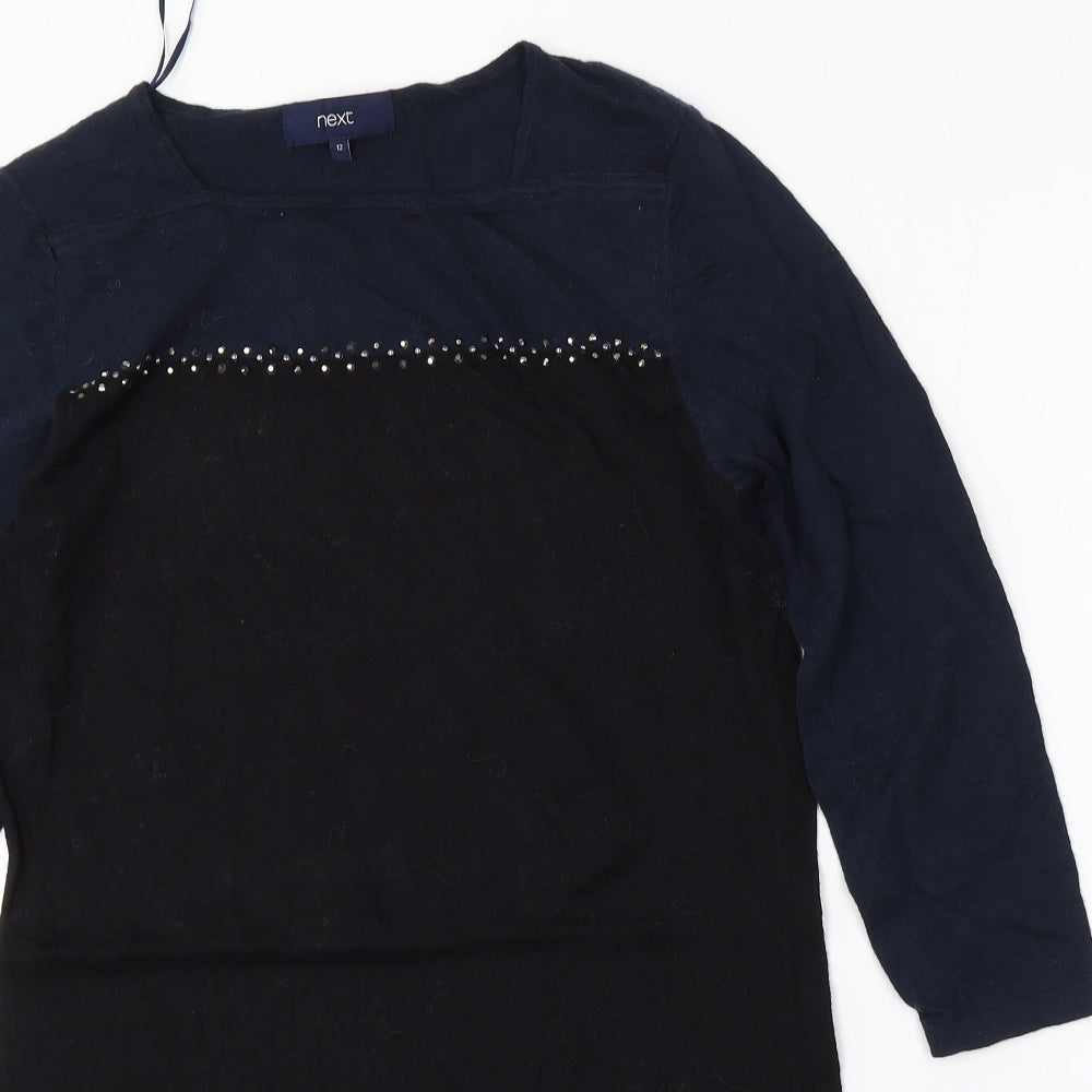 NEXT Womens Blue Round Neck  Cotton Pullover Jumper Size 12