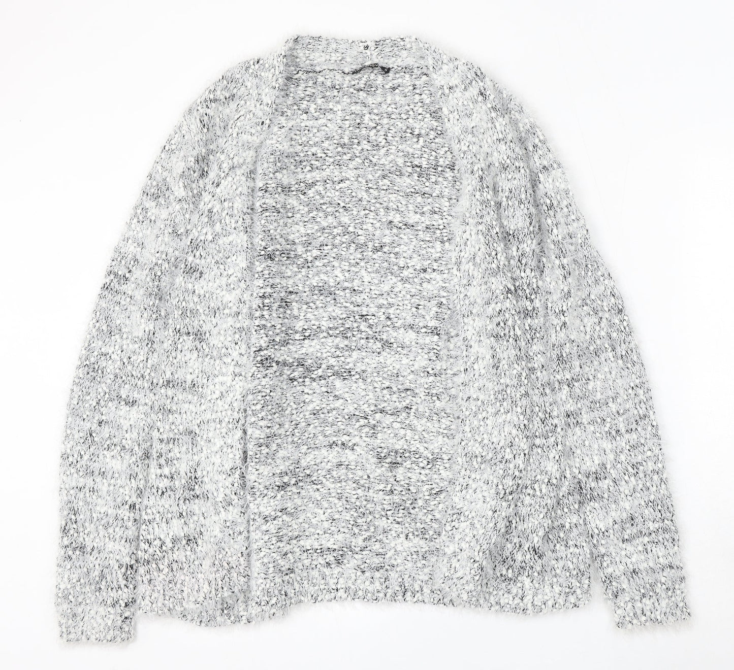 Terranova Womens White V-Neck  Polyester Cardigan Jumper Size S