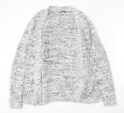 Terranova Womens White V-Neck  Polyester Cardigan Jumper Size S