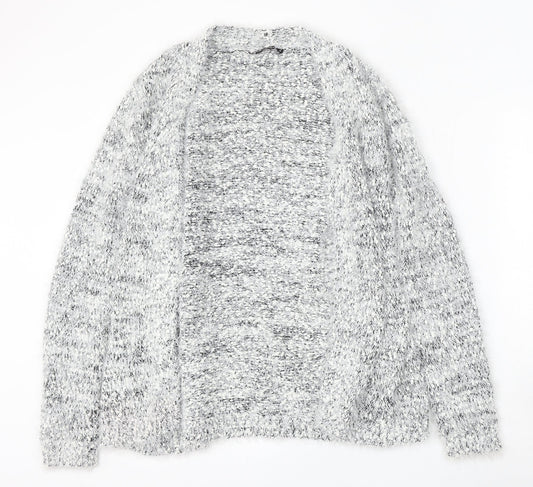 Terranova Womens White V-Neck  Polyester Cardigan Jumper Size S