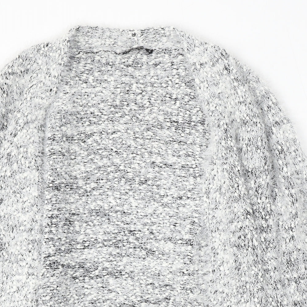 Terranova Womens White V-Neck  Polyester Cardigan Jumper Size S