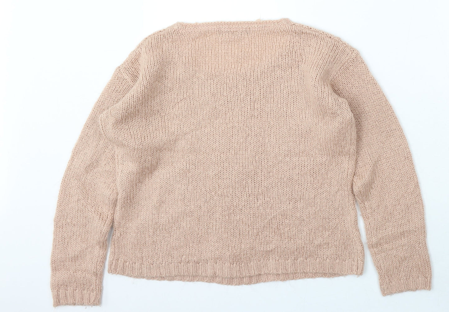 Select Womens Pink Round Neck  Acrylic Pullover Jumper Size 10