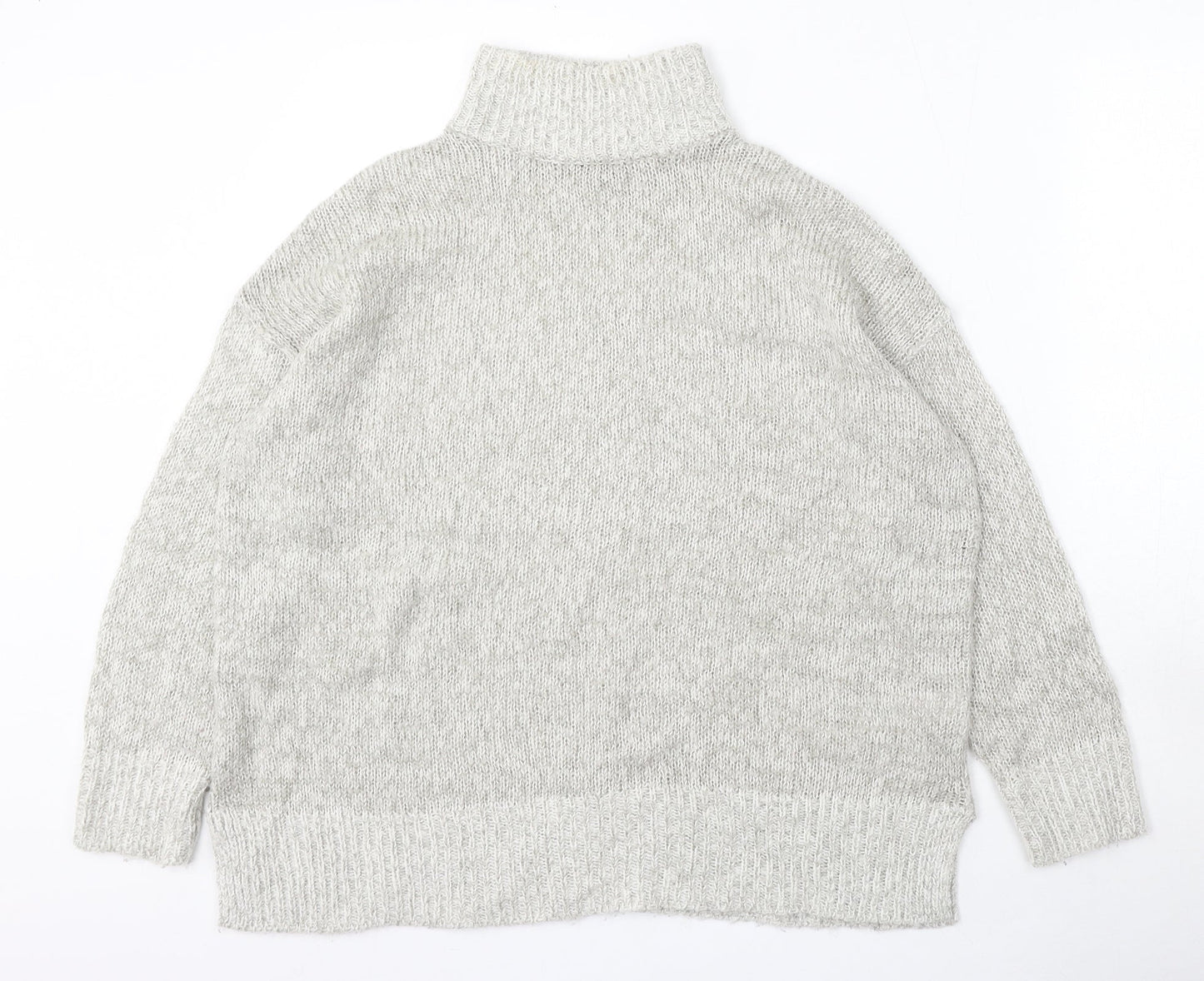 New Look Womens Beige Mock Neck  Acrylic Pullover Jumper Size M