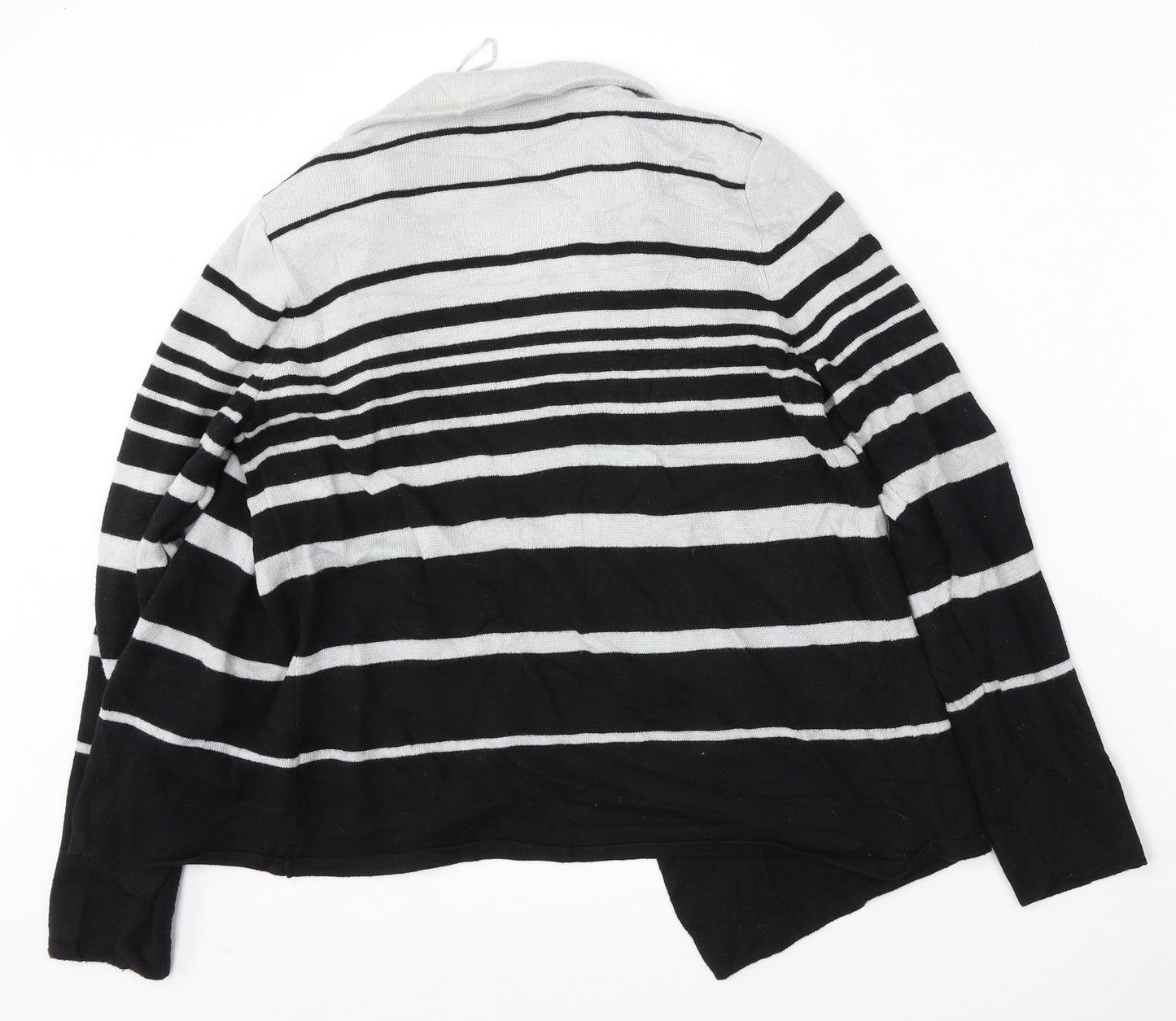 Marks and Spencer Womens Multicoloured V-Neck Striped Polyamide Cardigan Jumper Size 12