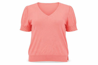 Next Womens Pink V-Neck  Polyester Pullover Jumper Size XL