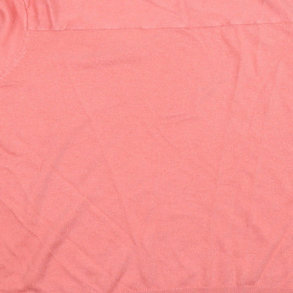 Next Womens Pink V-Neck  Polyester Pullover Jumper Size XL