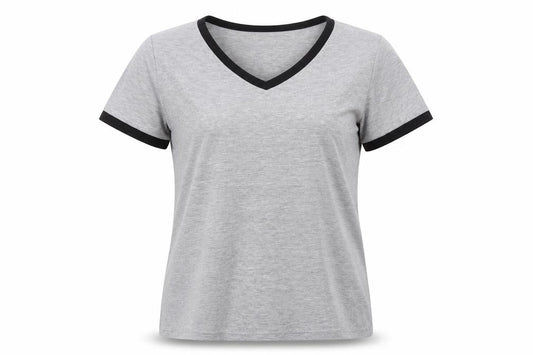 vlazom Womens Grey  Cotton Basic T-Shirt Size L Round Neck