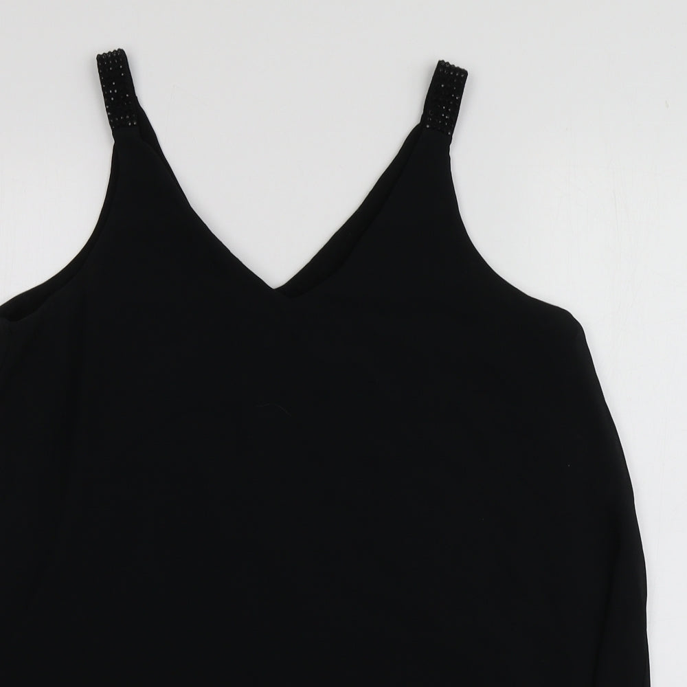 NEXT Womens Black  Polyester Basic Polo Size 10 Collared