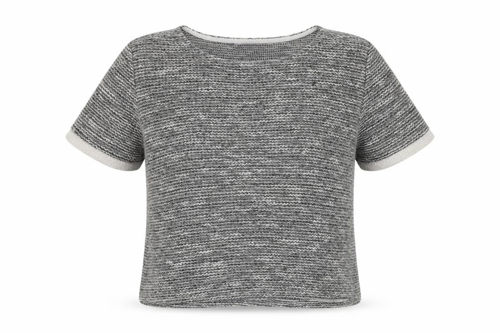 Zara Womens Grey  Cotton Basic T-Shirt Size M Round Neck