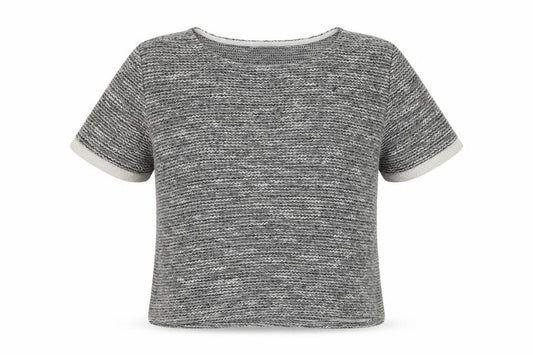 Zara Womens Grey  Cotton Basic T-Shirt Size M Round Neck