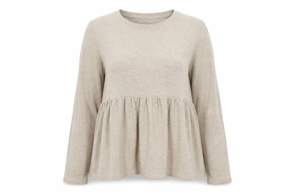 F&F Womens Beige Round Neck  Viscose Pullover Jumper Size 14