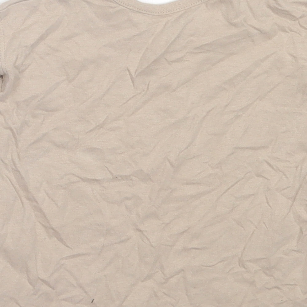 George Boys Beige  Cotton Basic T-Shirt Size 9-12 Months Crew Neck Pullover