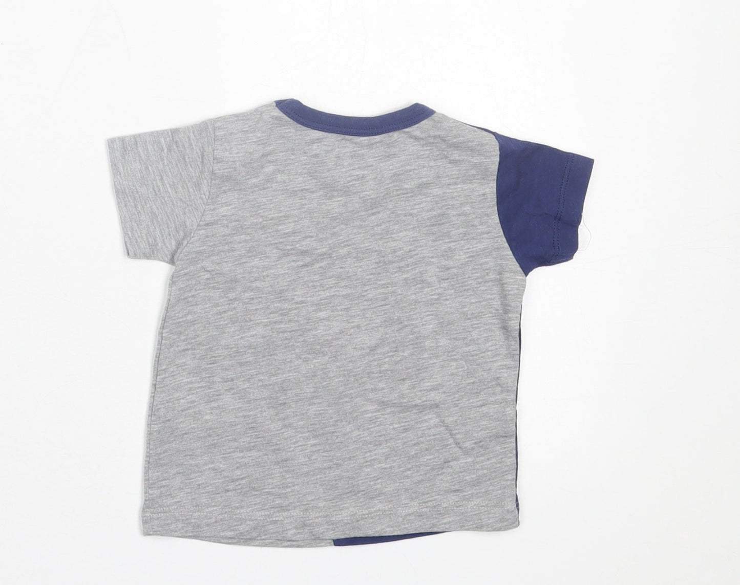 NEXT Boys Grey  Polyester Basic T-Shirt Size 3-6 Months Crew Neck Pullover