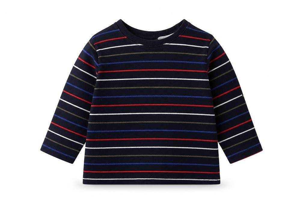Primark Boys Multicoloured Striped Cotton Basic Casual Size 2 Years Crew Neck Pullover