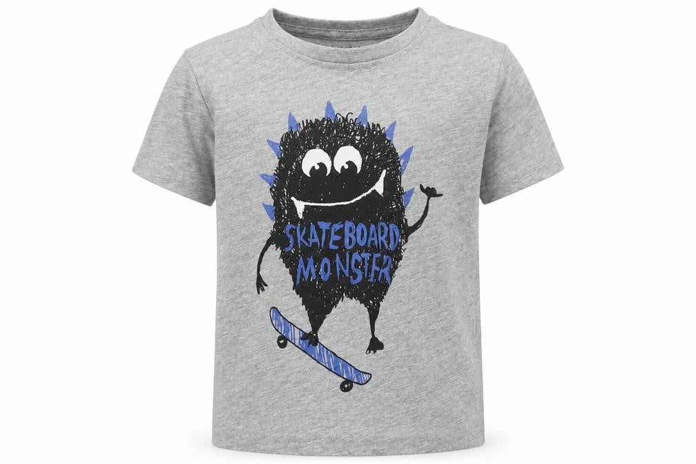Primark Boys Grey  Cotton Basic T-Shirt Size 2-3 Years Crew Neck Pullover