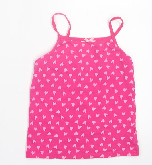 Studio Girls Pink Geometric Cotton Basic Tank Size 2-3 Years Scoop Neck Pullover