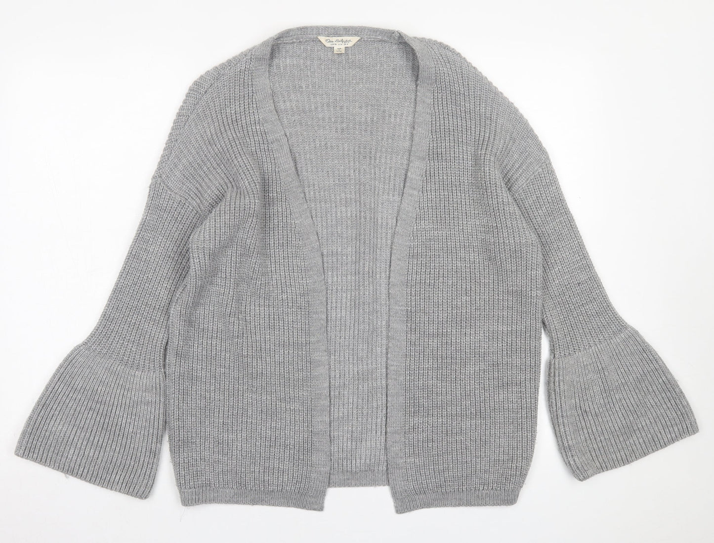 Miss Selfridge Womens Grey V-Neck  Acrylic Cardigan Jumper Size 8