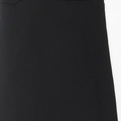 Oasis Womens Black  Polyester Bodycon  Size S  Crew Neck Button