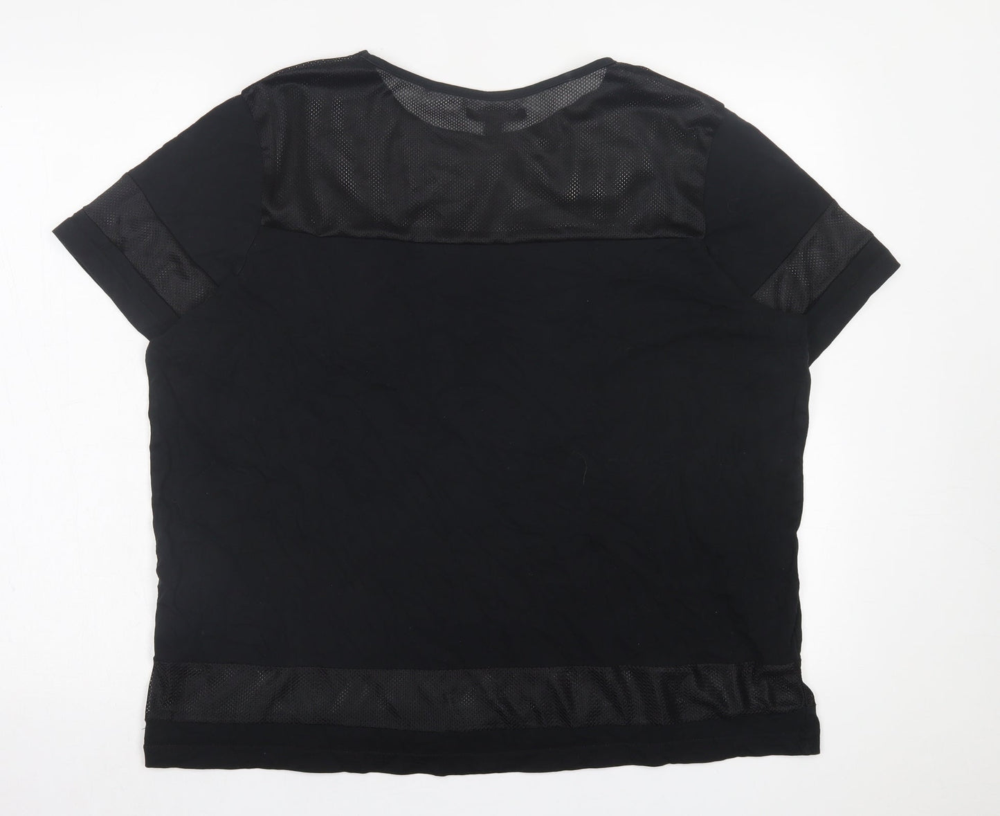 Capsule Womens Black  Cotton Basic T-Shirt Size 20 Crew Neck