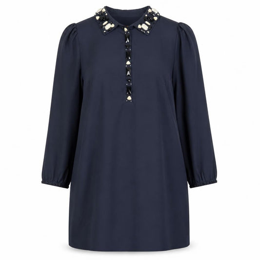 Next Womens Blue  Polyester A-Line  Size 12  Collared Button