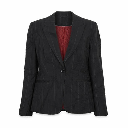 Next  Womens Black Striped Wool Jacket Suit Jacket Size 10