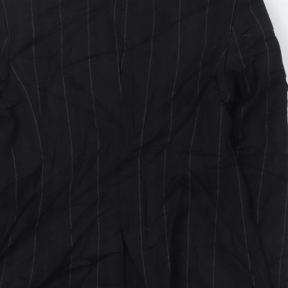 Next  Womens Black Striped Wool Jacket Suit Jacket Size 10