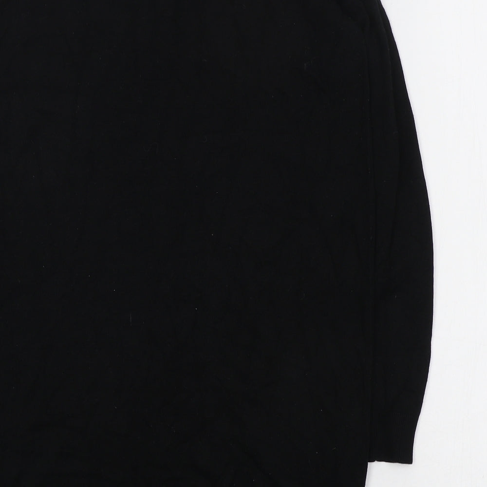 Anthology Womens Black Round Neck  Cotton Pullover Jumper Size 12