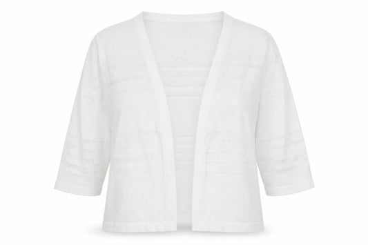 Per Una Womens Ivory V-Neck Striped Viscose Cardigan Jumper Size 12
