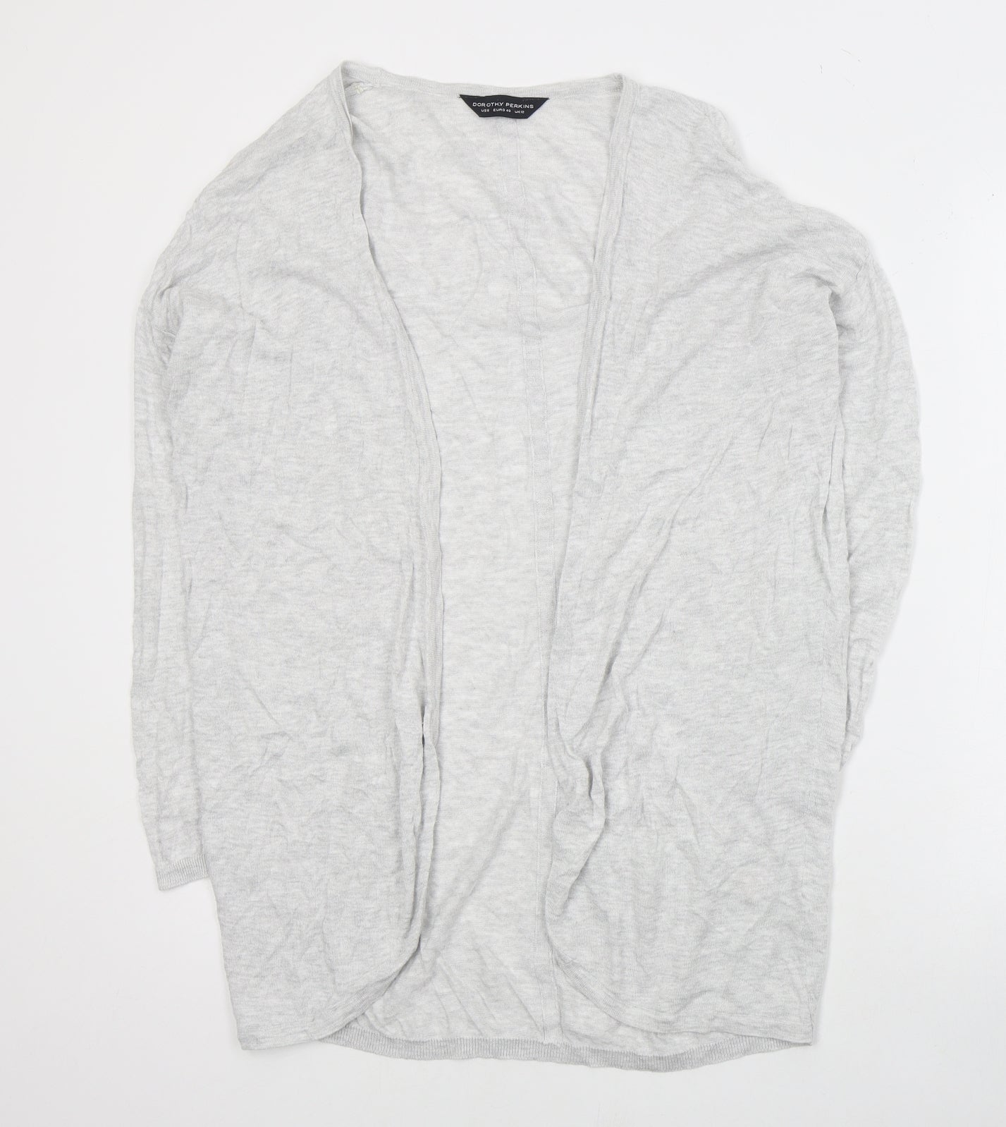 Dorothy Perkins Womens Grey V-Neck  Cotton Cardigan Jumper Size 12