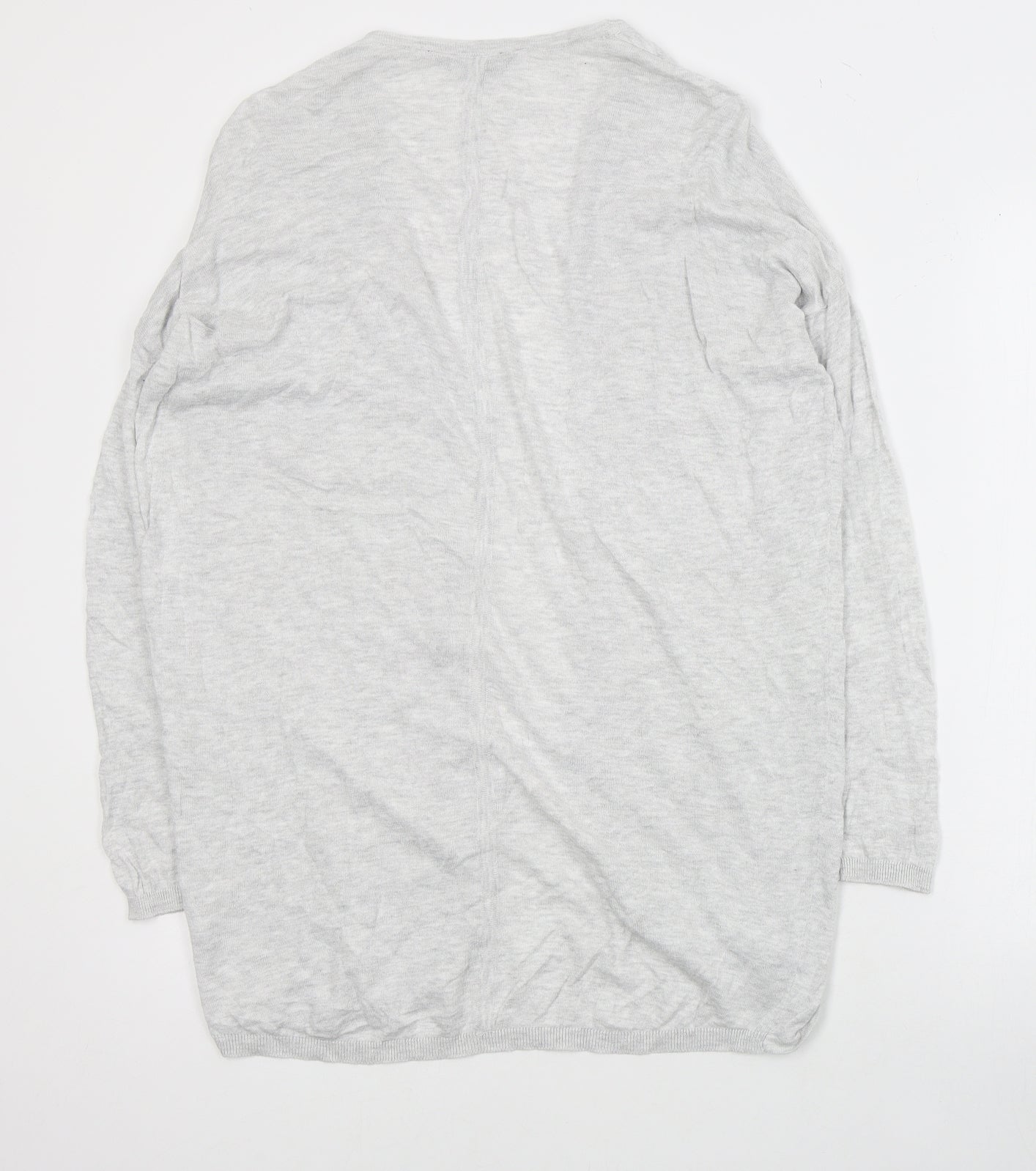 Dorothy Perkins Womens Grey V-Neck  Cotton Cardigan Jumper Size 12