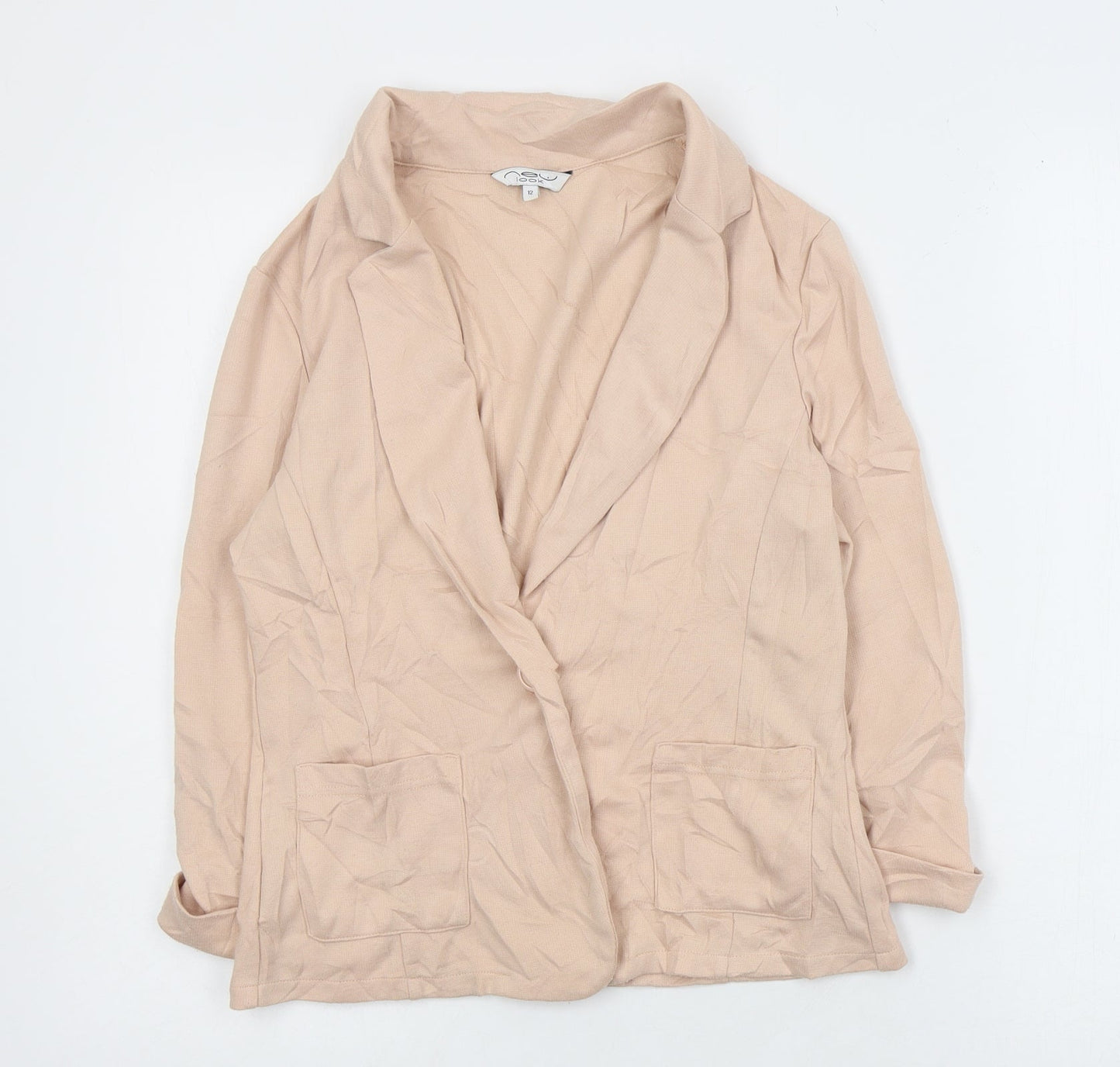 New Look Womens Pink   Jacket Blazer Size 12  Button